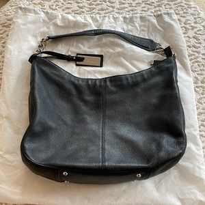 Calvin Klein leather shoulder bag with silver hardware